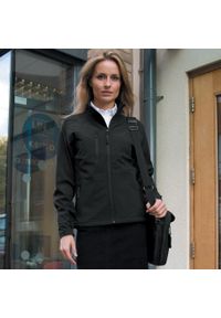 RESULT - Damska La Femme® 2warstwowa Oddychająca Kurtka Wiatroodporna Typu Softshell. Kolor: czarny. Materiał: softshell