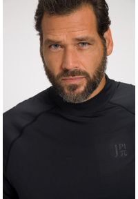 JAY-PI - Męska Koszulka Odzież fitness stójka nadruk. Typ kołnierza: kołnierzyk stójkowy. Kolekcja: plus size. Kolor: czarny. Materiał: elastan, poliester, materiał. Wzór: nadruk. Sport: fitness