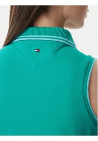 TOMMY HILFIGER - Tommy Hilfiger Polo 1985 WW0WW49561 Zielony Slim Fit. Typ kołnierza: polo. Kolor: zielony. Materiał: bawełna #5