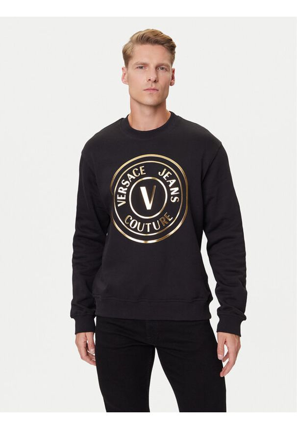 Versace Jeans Couture Bluza 79GAIT01 CF00T Czarny Regular Fit. Kolor: czarny. Materiał: bawełna