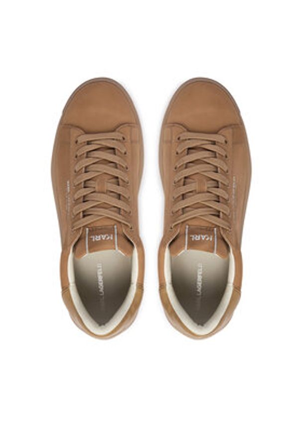 Karl Lagerfeld - KARL LAGERFELD Sneakersy Kapri Lug KL57522 Beżowy. Kolor: beżowy. Materiał: nubuk, skóra