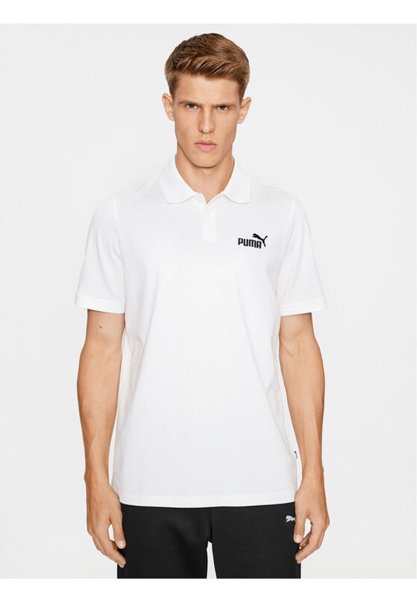 Puma Polo Ess Pique 586674 Biały Regular Fit. Typ kołnierza: polo. Kolor: biały. Materiał: bawełna