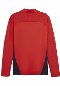 Puma - Męska bluza treningowa z zamkiem 1/4 FC Red Bull Salzburg PUMA Red Navy Blue. Kolor: czerwony, wielokolorowy, niebieski. Sport: fitness