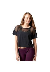 Koszulka sportowa damska Reebok Cardio Fashion Top. Kolor: czarny. Długość rękawa: krótki rękaw. Długość: krótkie