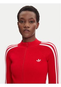 Adidas - adidas Bluza adicolor 3-Stripes JY2598 Czerwony Slim Fit. Kolor: czerwony. Materiał: wiskoza #5