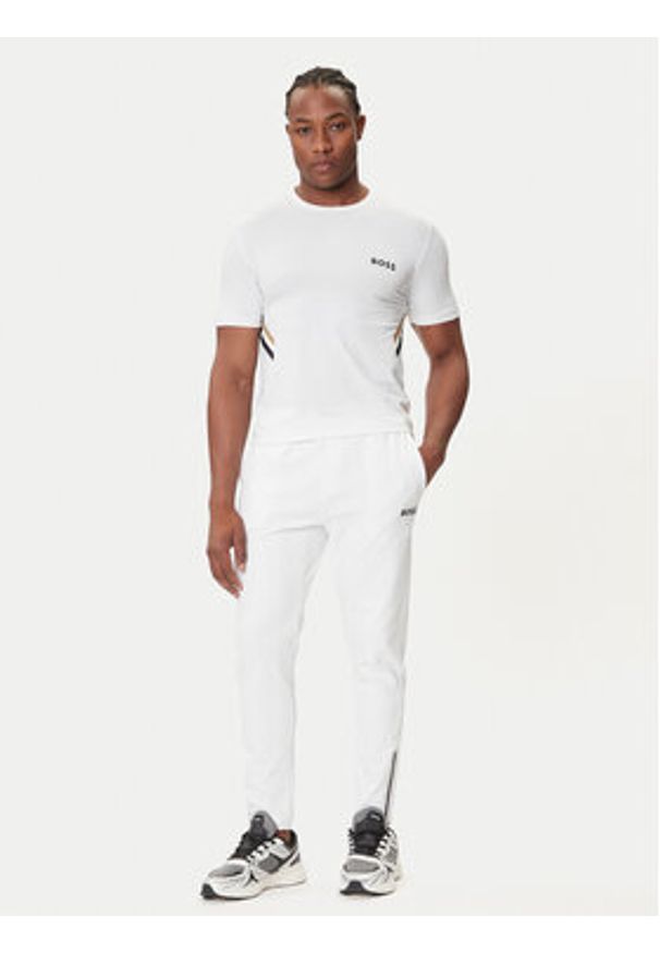 BOSS T-Shirt Tech TOC 50543329 Biały Slim Fit. Kolor: biały. Materiał: syntetyk