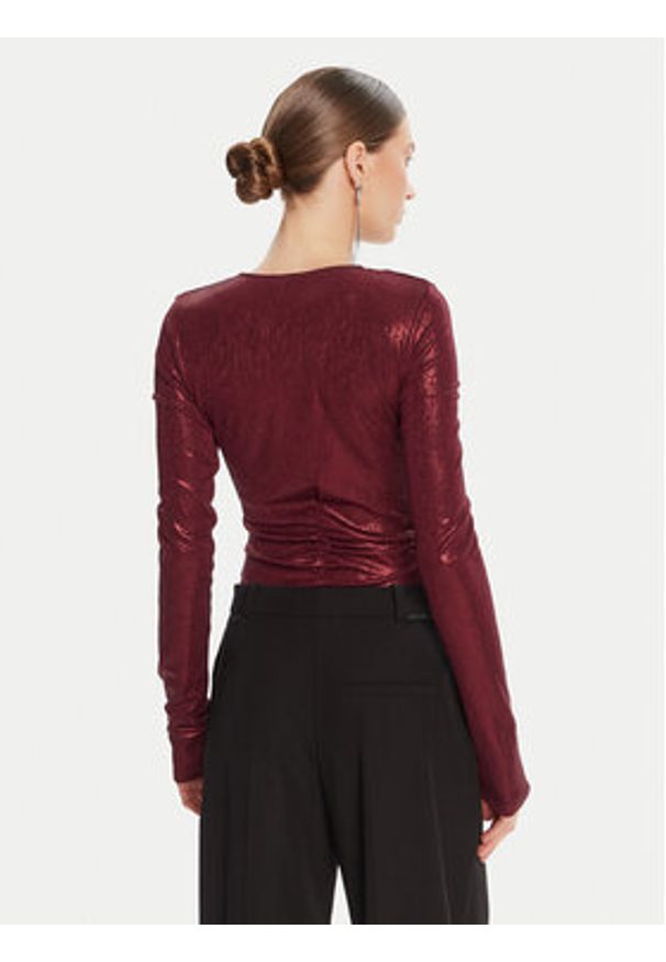 Patrizia Pepe Body 8M1735 J276 Bordowy Regular Fit. Kolor: czerwony. Materiał: syntetyk