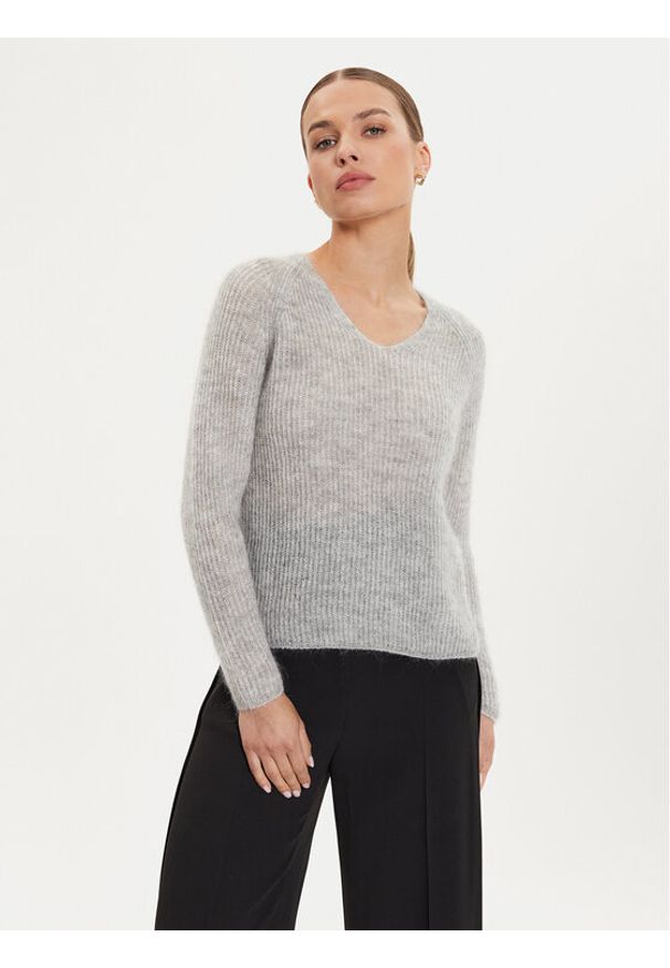 Max Mara Leisure Sweter Fresis 2426366118 Szary Relaxed Fit. Kolor: szary. Materiał: wełna