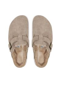 Birkenstock Klapki Boston Shearling 1028299 Beżowy. Kolor: beżowy. Materiał: skóra, zamsz #3