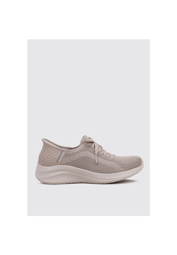 skechers - Buty sportowe Sneakersy damskie, Skechers Slip-Ins Ultra Flex 3.0 - Brilliant. Zapięcie: sznurówki. Kolor: beżowy. Materiał: syntetyk, tkanina, materiał. Szerokość cholewki: normalna. Model: Skechers Sport. Sport: turystyka piesza