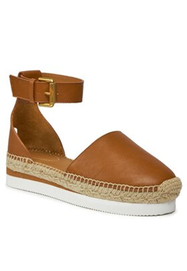 See By Chloé Espadryle SB26150 Brązowy. Kolor: brązowy. Materiał: skóra