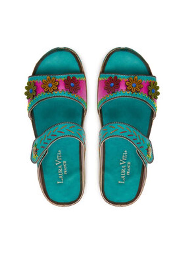 Laura Vita Klapki Dorry 13 Turkusowy. Kolor: turkusowy. Materiał: skóra