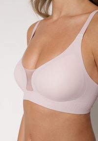 Born2be - Jasnofioletowy Biustonosz z Ozdobnym Wycięciem Ezirelle. Kolor: fioletowy. Materiał: jeans. Rodzaj stanika: wyciągane miseczki. Wzór: gładki #3