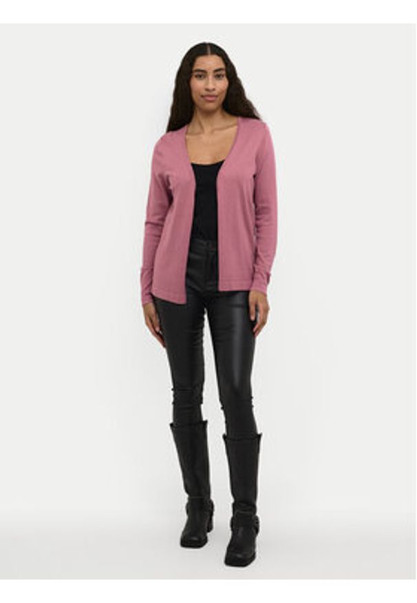 Kaffe Kardigan Fenia 10551503 Różowy Regular Fit. Kolor: różowy. Materiał: wiskoza
