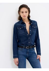 Big-Star - Koszula damska jeansowa Norra 534. Typ kołnierza: kołnierzyk klasyczny. Kolor: niebieski. Materiał: jeans. Styl: klasyczny #5