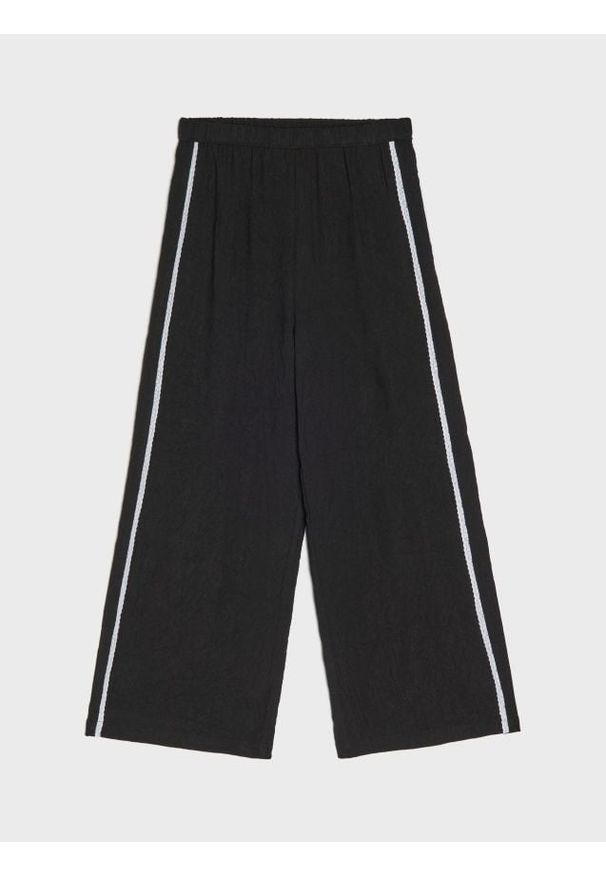 Sinsay - Spodnie z lampasem - czarny. Kolor: czarny
