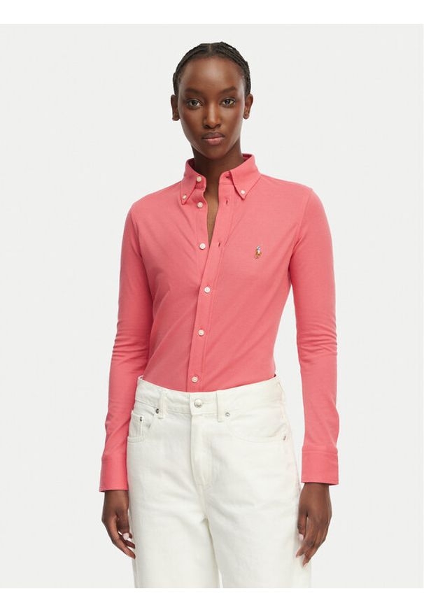 Polo Ralph Lauren Koszula 211924258503 Czerwony Slim Fit. Typ kołnierza: polo. Kolor: czerwony. Materiał: bawełna