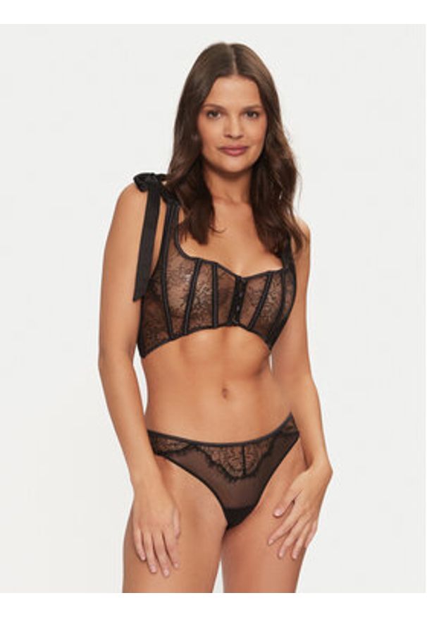 TwinSet - TWINSET Biustonosz z fiszbiną 242LL6JYY Czarny. Kolor: czarny. Materiał: syntetyk