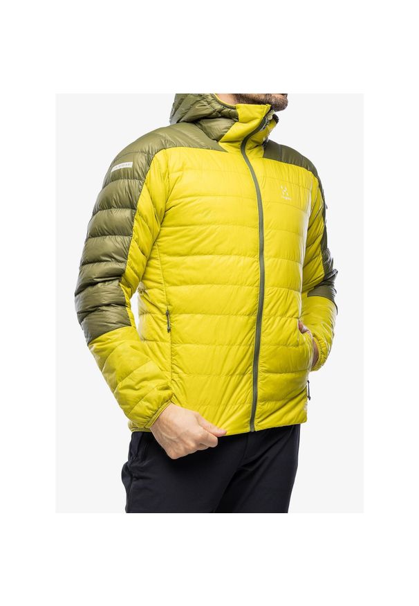 Haglöfs - Kurtka puchowa męska Haglofs L.I.M Down Hood. Kolor: żółty. Materiał: puch. Sport: turystyka piesza