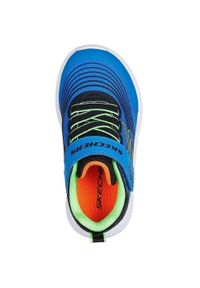 skechers - Buty do chodzenia niemowlęce Skechers Microspec Advance. Kolor: niebieski. Materiał: materiał, syntetyk. Szerokość cholewki: normalna. Sport: turystyka piesza