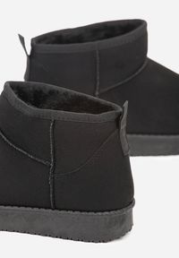 Born2be - Czarne Krótkie Śniegowce Zozaline. Okazja: na co dzień. Kolor: czarny. Materiał: jeans. Styl: casual, klasyczny, elegancki #6