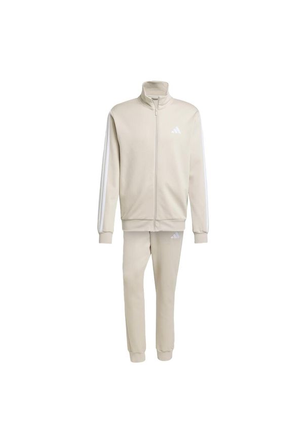 Adidas - Dres Sportswear Basic 3-Stripes Fleece. Kolor: beżowy. Materiał: dresówka