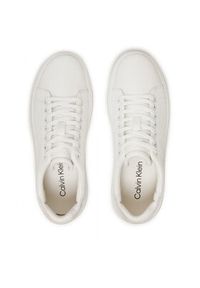 Calvin Klein Sneakersy Cupsole Lace Up Mono HW0HW02445 Biały. Kolor: biały. Materiał: skóra