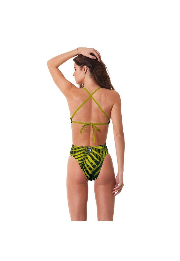 R-EVENGE - Damski jednoczęściowy strój kąpielowy techniczny Jungle Yellow. Kolor: żółty. Materiał: poliester, elastan
