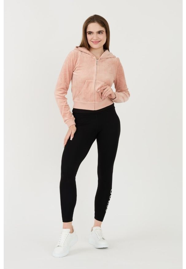 Juicy Couture - JUICY COUTURE Beżowa damska bluza Heritage Robyn Hoodie, Rozmiar M. Kolor: beżowy