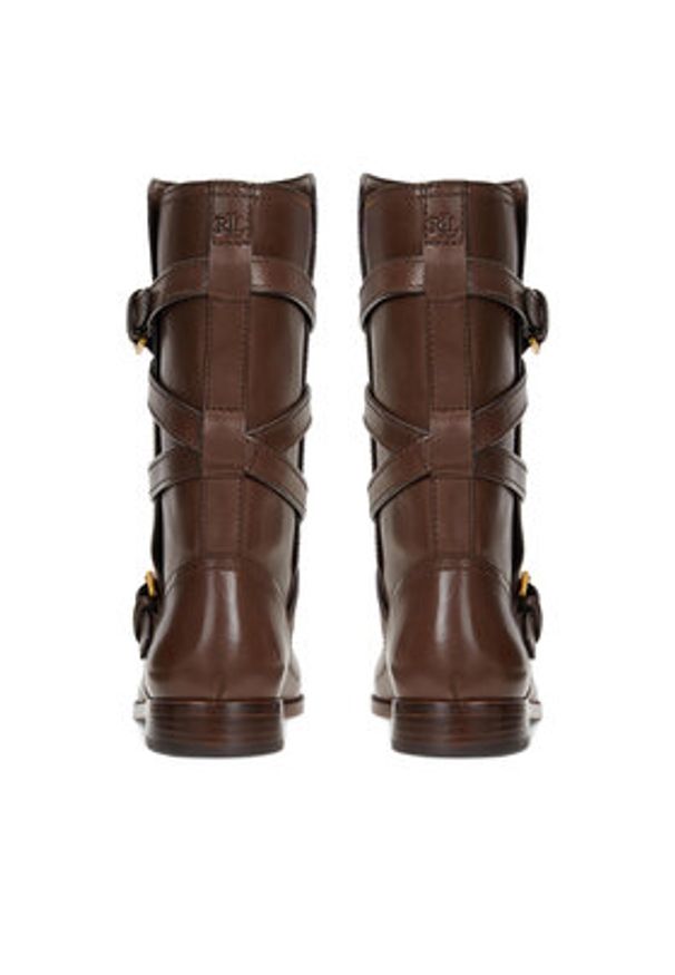 Lauren Ralph Lauren - LAUREN RALPH LAUREN Botki 802945680003 Brązowy. Kolor: brązowy. Materiał: skóra