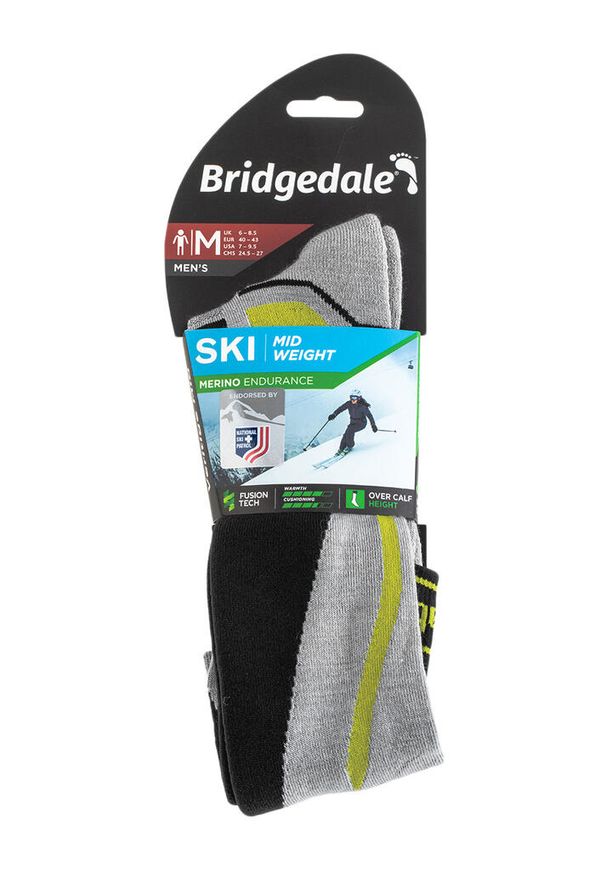 BRIDGEDALE - Skarpety narciarskie męskie Bridgedale Midweight Merino Performance. Kolor: szary. Sport: narciarstwo