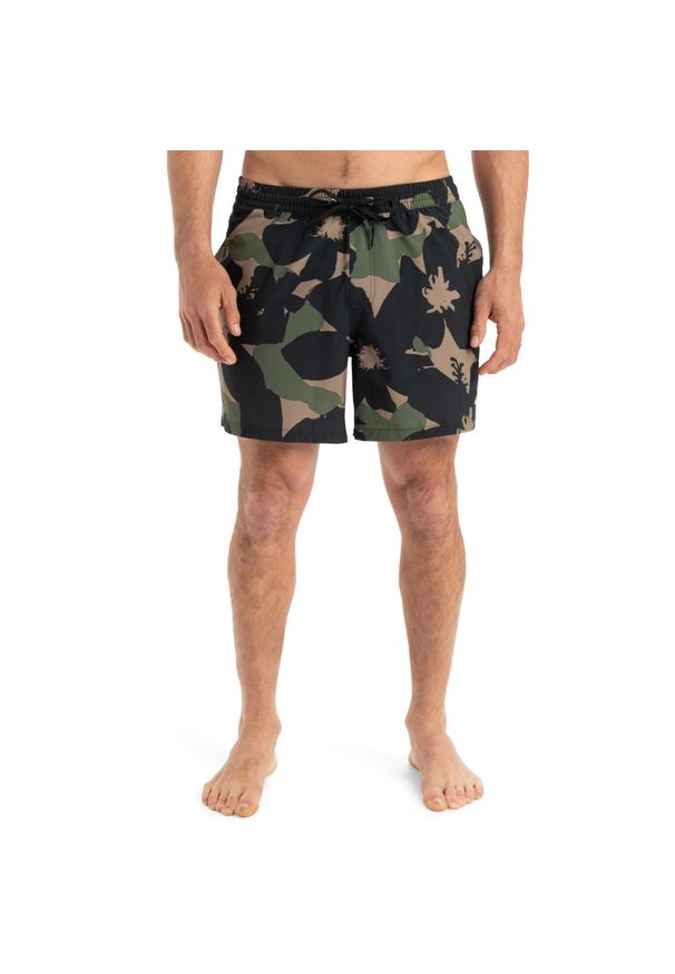 Quiksilver - Szorty kąpielowe dla Mężczyzn SURFSILK STRAIGHT 16" Brązowy. Kolor: zielony. Materiał: poliester, materiał, elastan. Styl: sportowy
