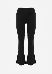 Born2be - Czarne Legginsy o Fasonie Dzwonów z Wysokim Stanem Jaenlenne. Okazja: do pracy, na co dzień, na spotkanie biznesowe. Stan: podwyższony. Kolor: czarny. Styl: elegancki, biznesowy, casual #2