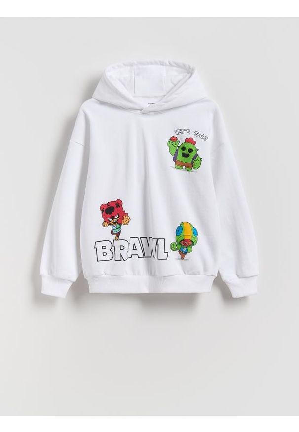 Reserved - Bluza Brawl Stars - biały. Kolor: biały. Materiał: dzianina, bawełna