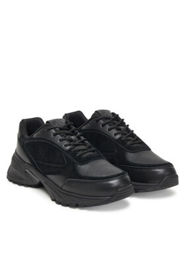 Calvin Klein Jeans Sneakersy Hike Runner Hf Lth Mix YM0YM01289 Czarny. Kolor: czarny. Materiał: skóra