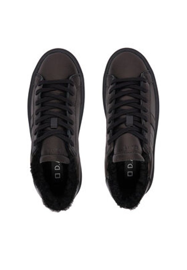 D.A.T.E. Sneakersy Hill Low Fur Platform W431-HPF-MN Czarny. Kolor: czarny. Materiał: skóra. Obcas: na platformie