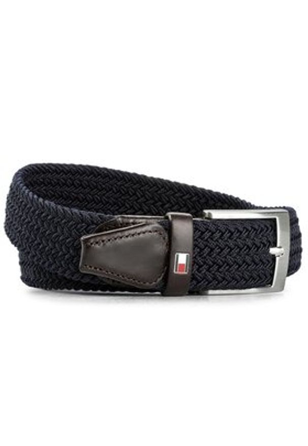 TOMMY HILFIGER - Tommy Hilfiger Pasek Męski New Adan Belt 3.5 AM0AM02801 85 Granatowy. Kolor: niebieski. Materiał: materiał