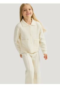 Reserved - Dzianinowy kardigan z domieszką wełny - złamana biel. Materiał: wełna, dzianina #1