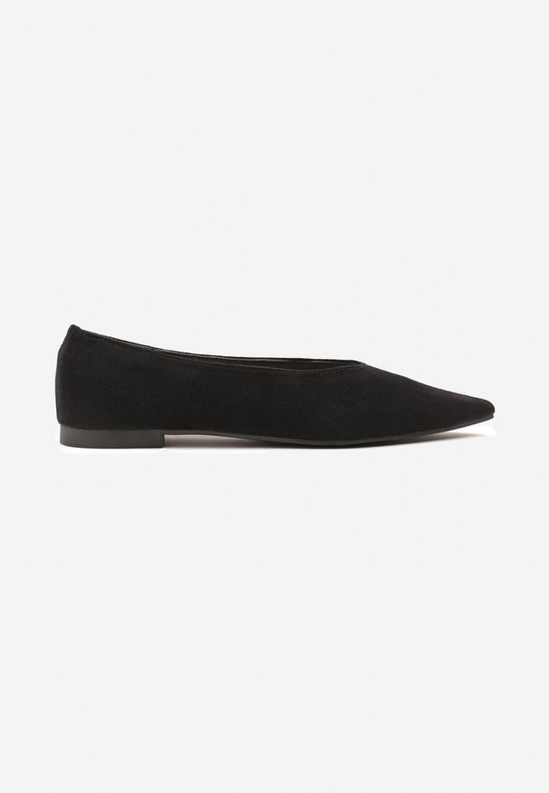 Born2be - Czarne Balerinki Vices ze Szpiczastym Noskiem Cariette. Okazja: na co dzień. Nosek buta: szpiczasty. Kolor: czarny. Styl: casual, elegancki, wizytowy