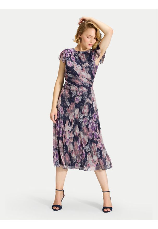 Swing Sukienka koktajlowa 5AK06000 Granatowy Regular Fit. Kolor: niebieski. Materiał: syntetyk. Styl: wizytowy