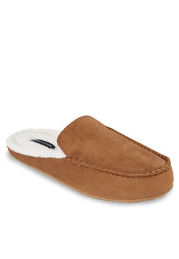 TOMMY HILFIGER - Tommy Hilfiger Kapcie Hilfiger Mocassin Homeslipper FM0FM04769 Brązowy. Kolor: brązowy. Materiał: materiał