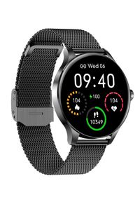 GARETT - Smartwatch Garett Classy czarny stalowy. Rodzaj zegarka: smartwatch. Kolor: czarny, szary, wielokolorowy. Styl: sportowy, casual, elegancki