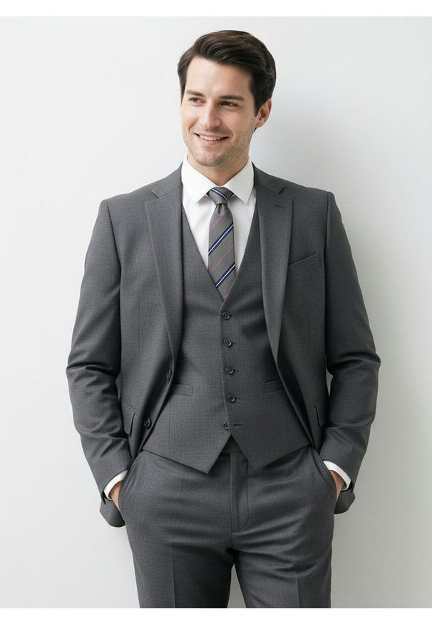 Klasyczny Krawat Klubowy - Alties - Popielato-Beżowy w Prążek. Kolor: brązowy, beżowy, wielokolorowy. Materiał: tkanina. Wzór: prążki. Styl: klasyczny