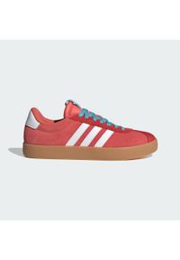 Adidas - Buty VL Court 3.0. Kolor: czerwony, wielokolorowy, biały. Materiał: skóra