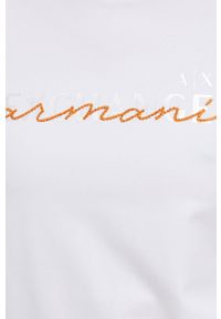 Armani Exchange t-shirt damski kolor biały. Okazja: na co dzień. Kolor: biały. Materiał: dzianina. Wzór: nadruk. Styl: casual #5