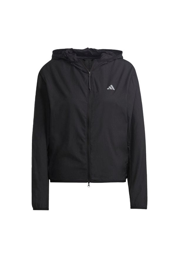 Adidas - Run It Windbreaker. Kolor: czarny. Materiał: materiał. Sport: bieganie