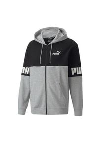 Puma - Męska Bluza Z Kapturem Power Full Zip. Typ kołnierza: kaptur. Kolor: czarny, szary, wielokolorowy