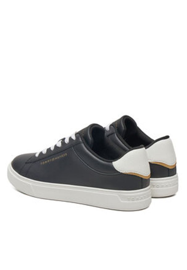 TOMMY HILFIGER - Tommy Hilfiger Sneakersy Essential Court Sneaker FW0FW08320 Czarny. Kolor: czarny. Materiał: skóra