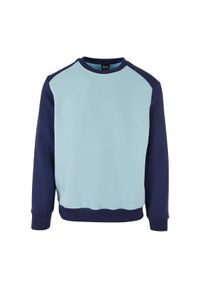 Sweatshirt okrągły dekolt Urban Classics 2-Tone Fake Raglan. Kolor: niebieski. Materiał: materiał, polar. Długość rękawa: raglanowy rękaw #1