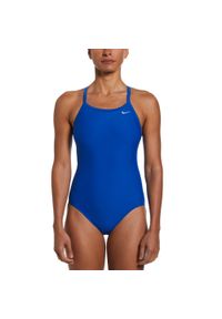 Strój pływacki jednoczęściowy damski Nike Solid Racerback. Kolor: niebieski